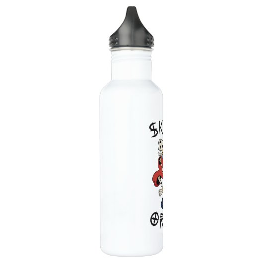 Schaats of die grappige Skeleton Skateboarder Waterfles (Links)