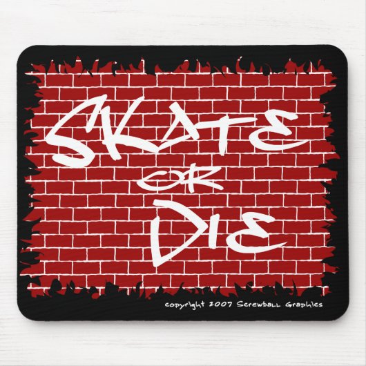 Schaats of Die Mousepad Muismat (Voorkant)