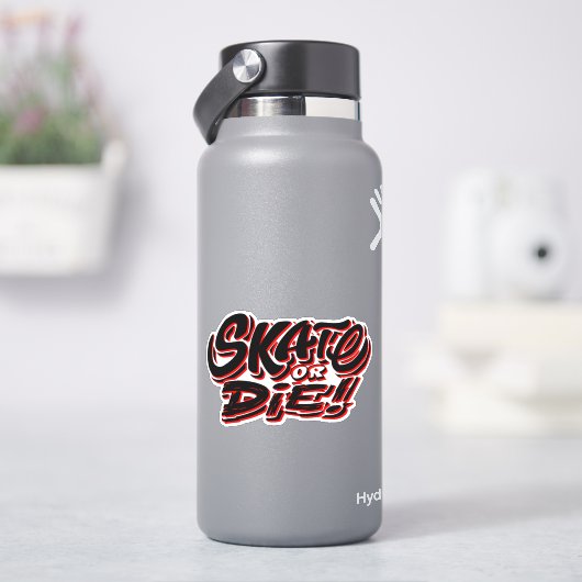 Schaats of Die Red, 4-inch Kiss Cut Vinylsticker Sticker (HydroFlask)