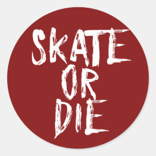 Schaats of Die, Roller Derby-ontwerp Ronde Sticker