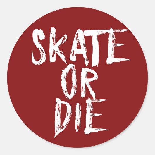 Schaats of Die, Roller Derby-ontwerp Ronde Sticker (Voorkant)