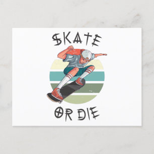 Schaats of die Skateboarder Boy Briefkaart