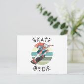 Schaats of die Skateboarder Boy Briefkaart (Staand voorkant)