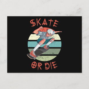 Schaats of die Skateboarder Boy Briefkaart