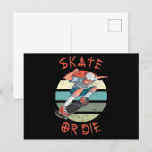 Schaats of die Skateboarder Boy Briefkaart (Voorkant / Achterkant)