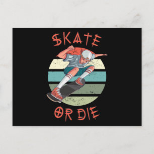Schaats of die Skateboarder Boy Briefkaart