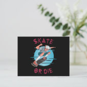 Schaats of die Skateboarder Boy Briefkaart (Staand voorkant)