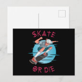 Schaats of die Skateboarder Boy Briefkaart (Voorkant / Achterkant)