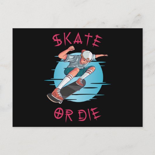 Schaats of die Skateboarder Boy Briefkaart (Voorkant)