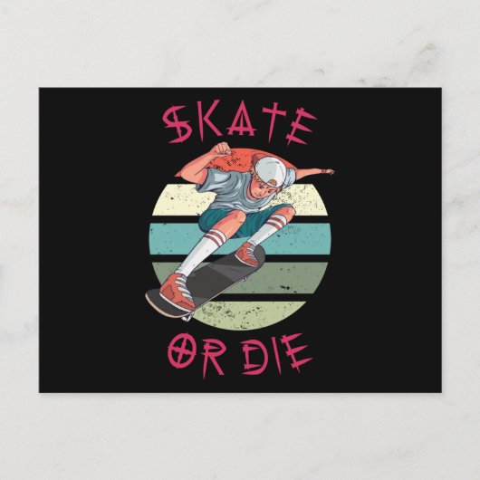 Schaats of die Skateboarder Boy Briefkaart (Voorkant)
