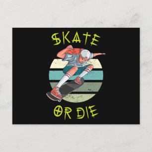 Schaats of die Skateboarder Boy Briefkaart