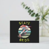 Schaats of die Skateboarder Boy Briefkaart (Staand voorkant)