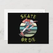 Schaats of die Skateboarder Boy Briefkaart (Voorkant / Achterkant)