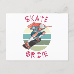 Schaats of die Skateboarder Boy Briefkaart