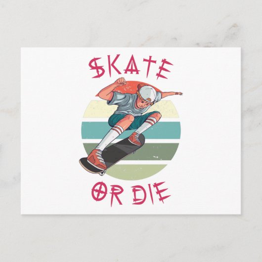 Schaats of die Skateboarder Boy Briefkaart (Voorkant)