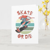 Schaats of die Skateboarder Boy Kaart (Gele Bloem)