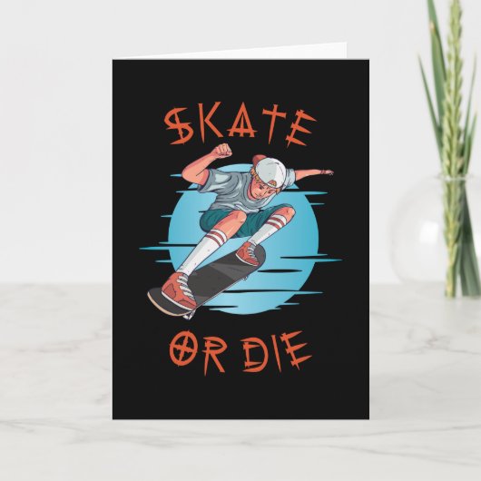 Schaats of die Skateboarder Boy Kaart (Voorkant)