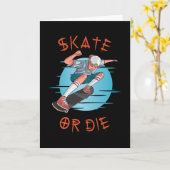 Schaats of die Skateboarder Boy Kaart (Gele Bloem)