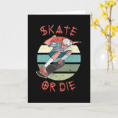 Schaats of die Skateboarder Boy Kaart (Gele Bloem)