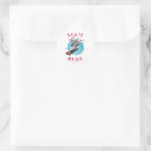 Schaats of die Skateboarder Boy Ronde Sticker (Tas)