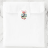 Schaats of die Skateboarder Boy Ronde Sticker (Tas)