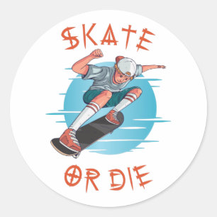 Schaats of die Skateboarder Boy Square Sticker