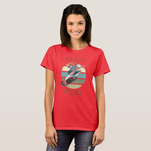 Schaats of die Skateboarder Boy T-shirt (Voorkant volledig)