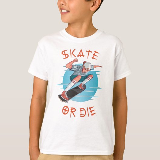Schaats of die Skateboarder Boy T-shirt (Voorkant)