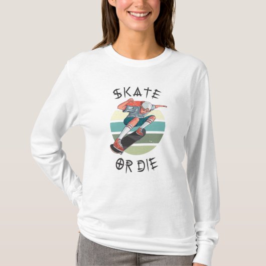 Schaats of die Skateboarder Boy T-shirt (Voorkant)