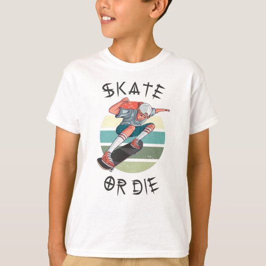 Schaats of die Skateboarder Boy T-shirt (Voorkant)