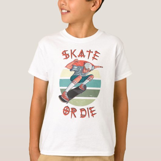 Schaats of die Skateboarder Boy T-shirt (Voorkant)