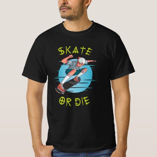 Schaats of die Skateboarder Boy T-shirt (Voorkant)