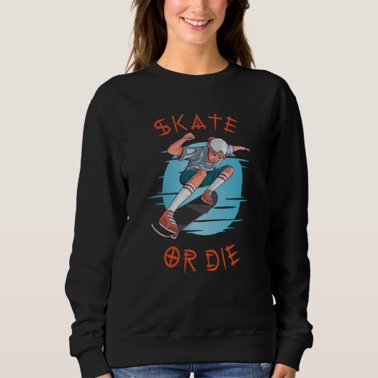 Schaats of die Skateboarder Boy Trui (Voorkant)