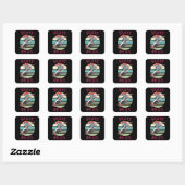 Schaats of die Skateboarder Boy Vierkante Sticker (Vel)