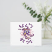 Schaats of die Skateboarder Girl Briefkaart (Staand voorkant)