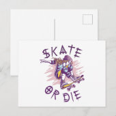 Schaats of die Skateboarder Girl Briefkaart (Voorkant / Achterkant)