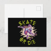 Schaats of die Skateboarder Girl Briefkaart (Voorkant / Achterkant)