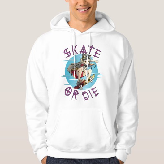 Schaats of die Skateboarder Girl Hoodie (Voorkant)