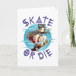 Schaats of die Skateboarder Girl Kaart
