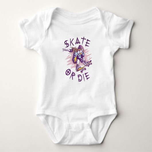 Schaats of die Skateboarder Girl Romper (Voorkant)