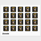 Schaats of die Skateboarder Girl Square Sticker (Vel)