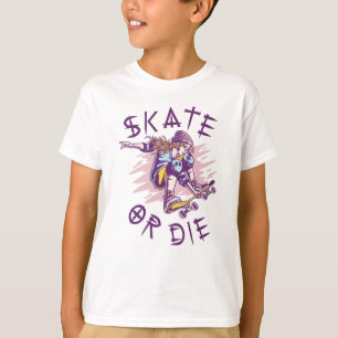 Schaats of die Skateboarder Girl T-shirt
