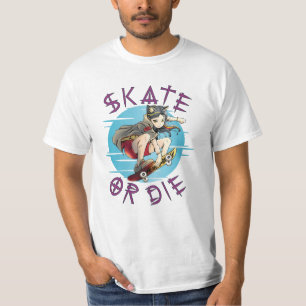 Schaats of die Skateboarder Girl T-shirt