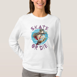 Schaats of die Skateboarder Girl T-shirt