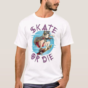 Schaats of die Skateboarder Girl T-shirt