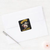 Schaats of die Skateboarder Girl Vierkante Sticker (Envelop)