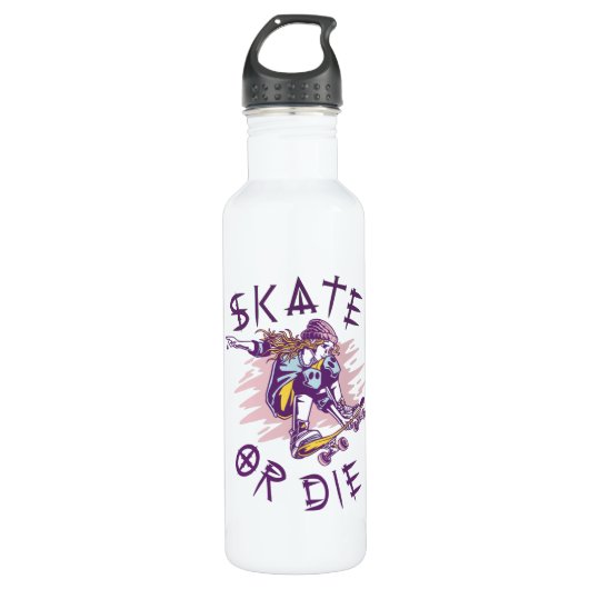 Schaats of die Skateboarder Girl Waterfles (Voorkant)