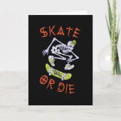 Schaats of die Skeleton Skateboarder Kaart (Voorkant)