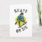 Schaats of die Skeleton Skateboarder Kaart (Voorkant)