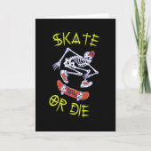 Schaats of die Skeleton Skateboarder Kaart (Voorkant)